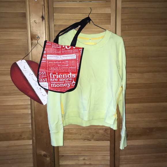 lululemon athletica Tops - Bright neon Lululemon sweatshirt 8